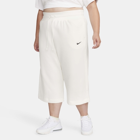 NWT Nike Sail White Phoenix Fleece Cropped Wide Leg High Rise Sweatpants 2X - Picture 1 of 7
